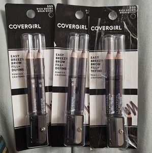 COVERGIRL 505 Rich Brown eyebrow pencil (3 piece bundle)